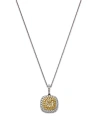 Bloomingdale's Yellow & White Diamond Halo Pendant Necklace In 18k White Gold, 18 In Yellow/white