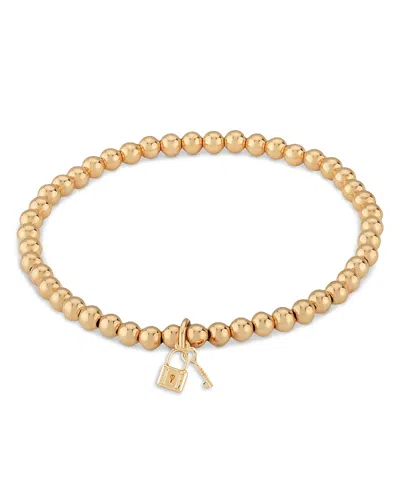 Bloomingdale's 14k Gold Beaded Love Lock Bracelet, 4mm - Exclusive