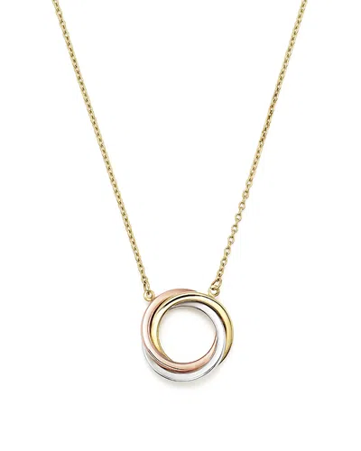 Bloomingdale's 14k Rose, Yellow And White Gold Ring Pendant Necklace, 18 - Exclusive