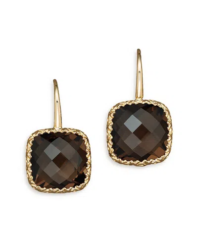 Bloomingdale's 14k White Gold And Smoky Quartz Earrings - Exclusive In Yellow Gold