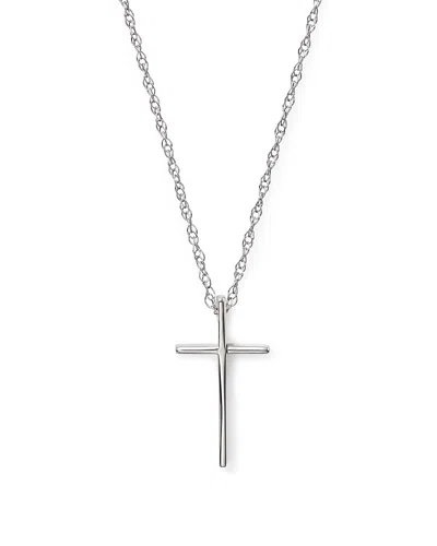 Bloomingdale's 14k White Gold Small Cross Pendant Necklace, 18 - Exclusive