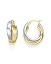 Bloomingdale's 14k Yellow And White Gold Bold Dual Hoop Earrings - Exclusive In Gold/white