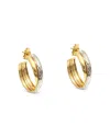 Bloomingdale's 14k Yellow & White Gold Gemella Hoop Earrings In Black