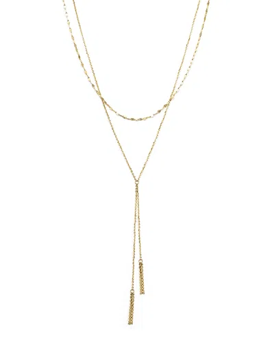 Bloomingdale's 14k Yellow Gold Double Chain Tassel Lariat Necklace, 17 - Exclusive
