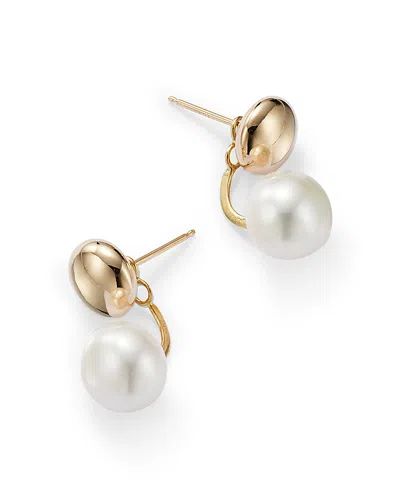 Bloomingdale's 14k Yellow Gold Ear Jackets With Cultured Freshwater Pearls
