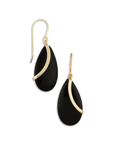 Bloomingdale's 14k Yellow Gold Onyx Almond Drop Earrings - Exclusive In Black/gold