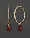 Bloomingdale's 14k Yellow Gold Simple Sweep Earrings With Garnet - Exclusive In Multi