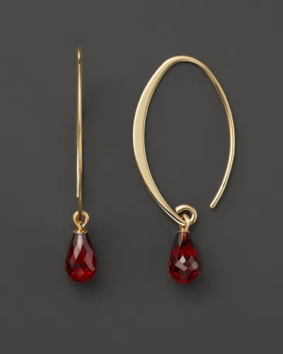 Bloomingdale's 14k Yellow Gold Simple Sweep Earrings With Garnet - Exclusive In Multi