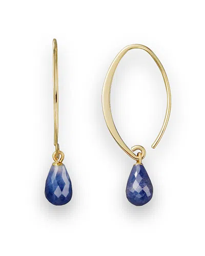 Bloomingdale's 14k Yellow Gold Simple Sweep Earrings With Sapphire - Exclusive In Multi