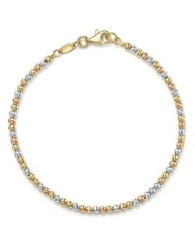 Bloomingdale's 14k Yellow, White And Rose Gold Beaded Bracelet - Exclusive