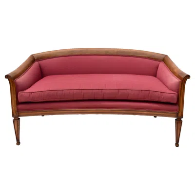 Pre-owned Bloomingdale's 1970s French Directoire Style Cherrywood Sofa By  In Brown