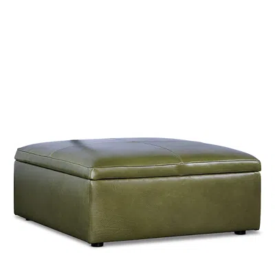 Bloomingdale's Bloomingdales Alice Large Square Storage Ottoman, In Leather In Green