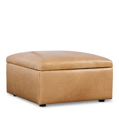 Bloomingdale's Alice Medium Square Storage Ottoman, In Leather In Brown