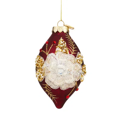 Bloomingdale's Alice + Olivia Glass Floral Finial Ornament In Red