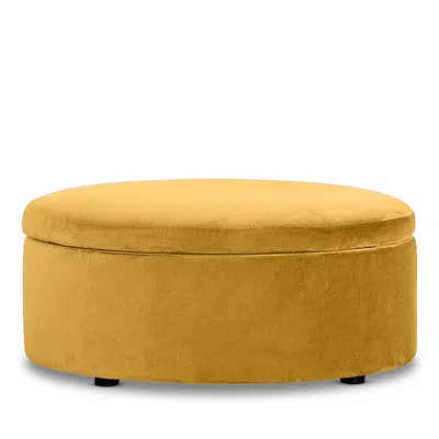 Bloomingdale's Alta Large Round Storage Ottoman, In Fabric In Yellow