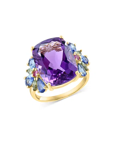 Bloomingdale's Amethyst & Multicolor Sapphire Ring In 14k Yellow Gold- Exclusive In Purple/blue
