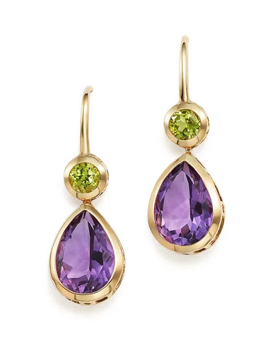 Bloomingdale's Amethyst And Peridot Drop Earrings In 14k Yellow Gold - Exclusive In Purple/green