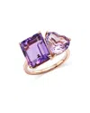 Bloomingdale's Amethyst & Pink Amethyst Ring In 14k Rose Gold - Exclusive In Purple/rose Gold
