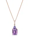 Bloomingdale's Amethyst & Tanzanite Pendant Necklace In 14k Rose Gold, 18 - Exclusive In Multi/rose Gold