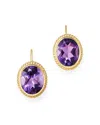 Bloomingdale's Amethyst Bezel-set Earrings In 14k Yellow Gold - Exclusive In Purple/gold