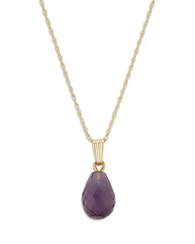 Bloomingdale's Amethyst Briolette Pendant Necklace In 14k Yellow Gold, 18 - Exclusive