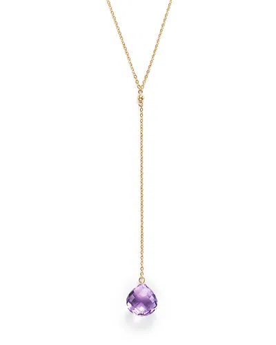 Bloomingdale's Amethyst Briolette Y-necklace In 14k Yellow Gold, 22 - Exclusive In Purple/gold