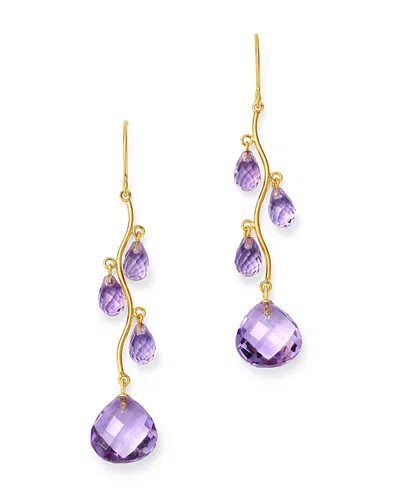 Bloomingdale's Amethyst Chandelier Earrings In 14k Yellow Gold - Exclusive In Purple/gold