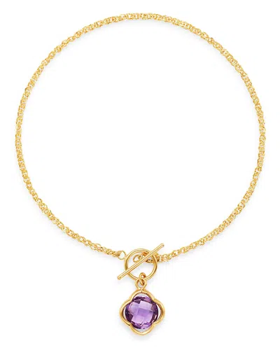 Bloomingdale's Amethyst Clover Bracelet In 14k Yellow Gold - Exclusive In Purple/gold