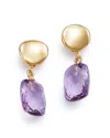 Bloomingdale's Amethyst Drop Earrings In 14k Yellow Gold In Purple/gold