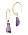 Bloomingdale's Amethyst Drop Threader Hoop Earrings In 14k Yellow Gold - Exclusive In Purple/gold