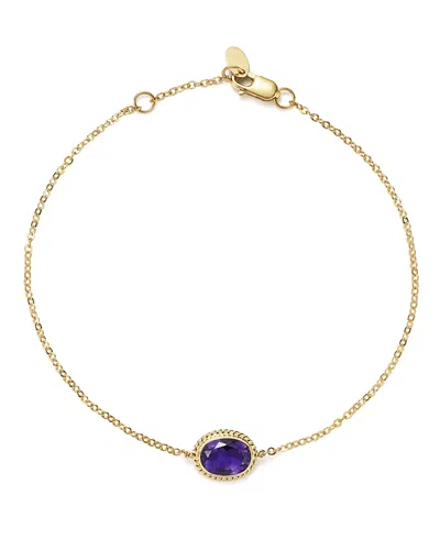 Bloomingdale's Amethyst Oval Bracelet In 14k Yellow Gold - Exclusive In Amethyst/gold