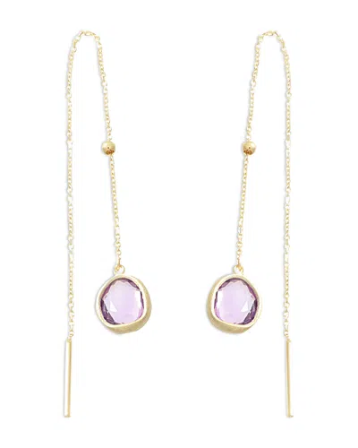 Bloomingdale's Amethyst Threader Earrings In 14k Yellow Gold
