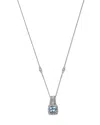 Bloomingdale's Aquamarine & Diamond Pendant Necklace In 14k White Gold, 18 - Exclusive In Blue/white