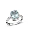Bloomingdale's Aquamarine And Diamond Ring In 14k White Gold - Exclusive In Blue/white