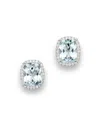 Bloomingdale's Aquamarine And Diamond Stud Earrings In 14k White Gold - Exclusive In Blue/white