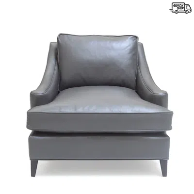 Bloomingdale's Artisan Collection Charlotte Leather Chair - Exclusive In Logan Slate