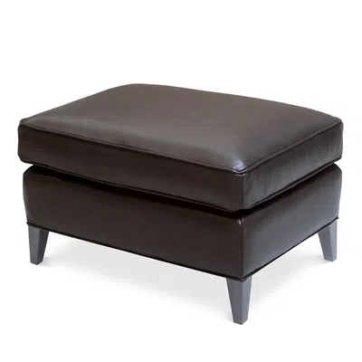 Bloomingdale's Artisan Collection Charlotte Leather Ottoman - Exclusive In Logan Coffee