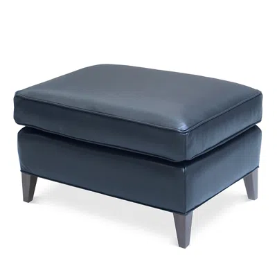 Bloomingdale's Artisan Collection Charlotte Leather Ottoman - Exclusive In Logan Sapphire