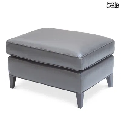 Bloomingdale's Artisan Collection Charlotte Leather Ottoman - Exclusive In Logan Slate