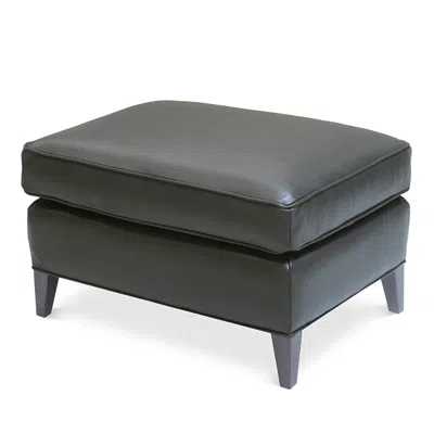 Bloomingdale's Artisan Collection Charlotte Leather Ottoman - Exclusive In Logan Smoke