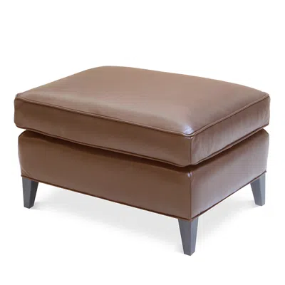 Bloomingdale's Artisan Collection Charlotte Leather Ottoman - Exclusive In Logan Whiskey