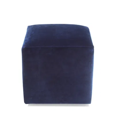 Bloomingdale's Artisan Collection Jax Velvet Cube Ottoman In Vance Indigo
