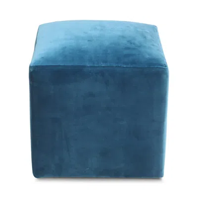 Bloomingdale's Artisan Collection Jax Velvet Cube Ottoman In Vance Peacock