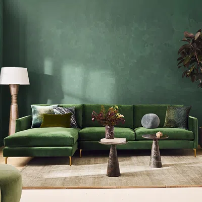Bloomingdale's Artisan Collection Nella 2 Piece Sectional Sofa & Chaise In Emerald