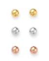 Bloomingdale's Ball Stud Earrings Set In 14k Yellow, White & Rose Gold - Exclusive In Multi