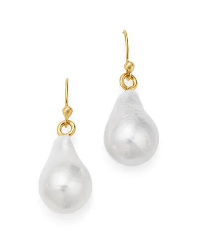 Bloomingdale's Baroque Cultured Freshwater Pearl Drop Earrings In 14k Yellow Gold - Exclusive In White/gold