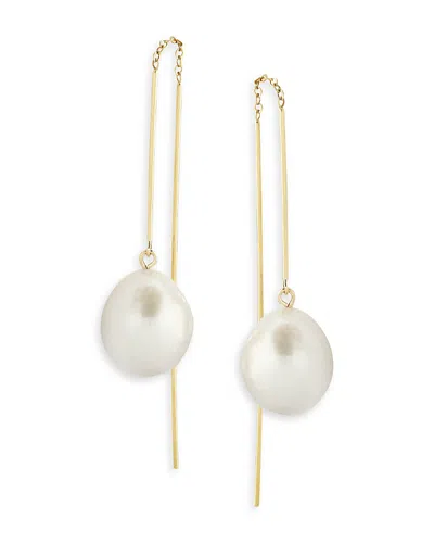 Bloomingdale's Baroque Cultured Freshwater Pearl Threader Earrings In 14k Yellow Gold - Exclusive