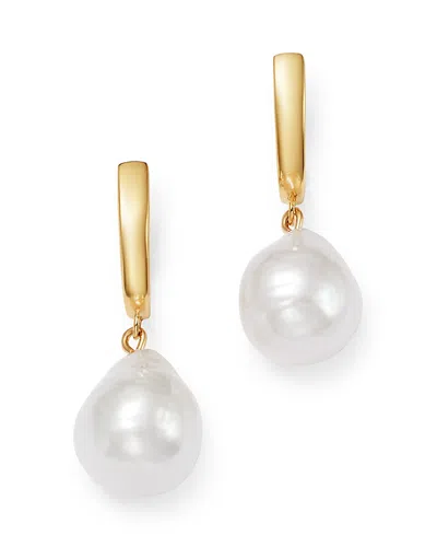 Bloomingdale's Baroque Cultured Pearl Drop Earrings In 14k Yellow Gold - Exclusive In White/gold