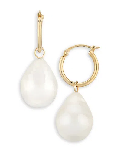 Bloomingdale's Baroque Cultured Pearl Drop Hoop Earrings In 14k Gold - Exclusive