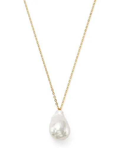 Bloomingdale's Baroque Cultured Pearl Pendant Necklace In 14k Yellow Gold, 22 - Exclusive In White/gold